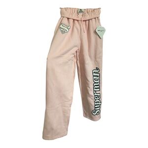 Pink Superman graphic print‎ sweatpants size small new